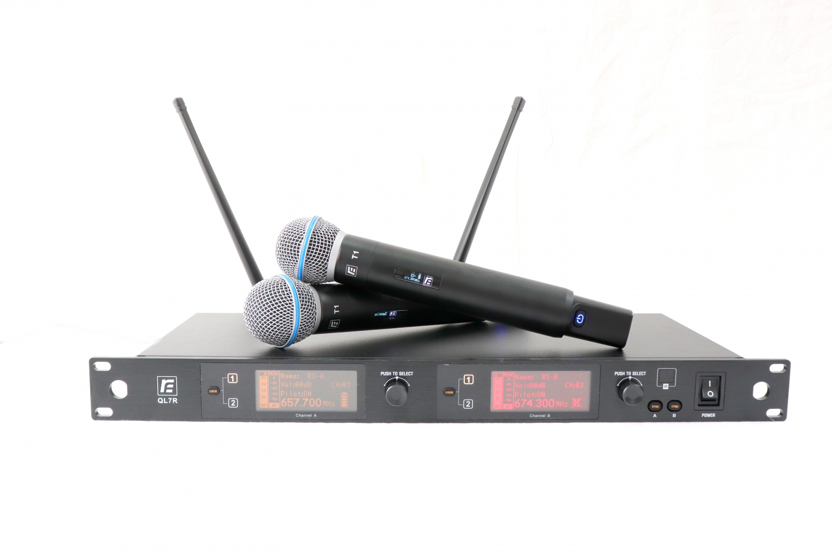 RFIntell QL7R/T1-A 651,800-683,400 МГц 2-канальная радиосистема с 2-мя ручными микрофонами в Мариинске